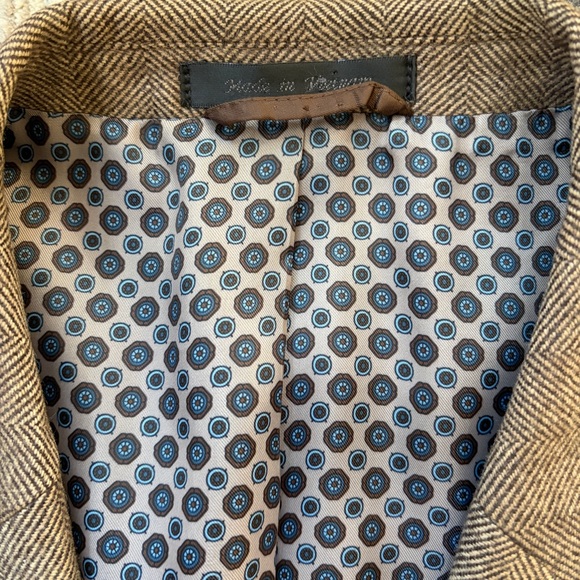 Men’s Herringbone Wool & Cashmere Sport Coat Blazer Jacket - Picture 11 of 16